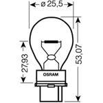 OSRAM Glühlampe Blinkleuchte P27W 12 V 27 W W2,5x16d