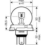 OSRAM Glühlampe R2 Bilux 12 V 45/40 W P45t