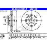 ATE Power Disc Bremsscheiben 2 Stück vorne