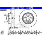 ATE Power Disc Bremsscheiben 2 Stück hinten